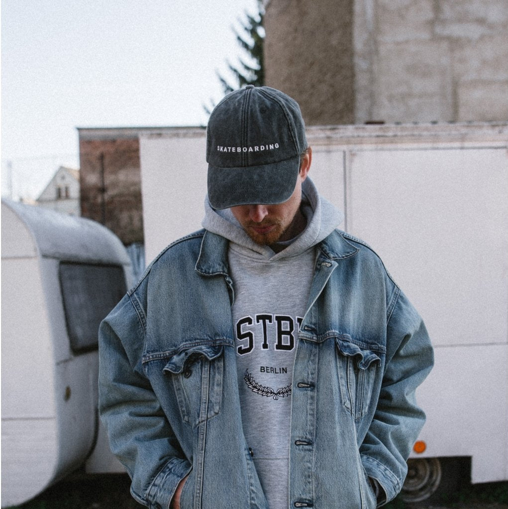 dad cap skateboarding washed blk