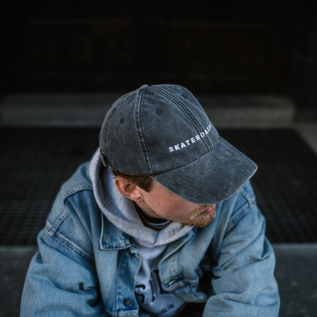 dad cap skateboarding washed blk