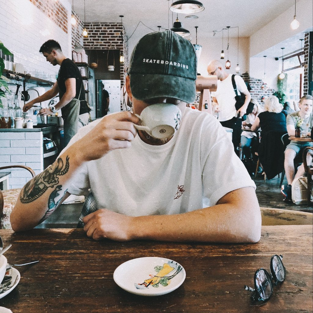 dad cap skateboarding washed blk