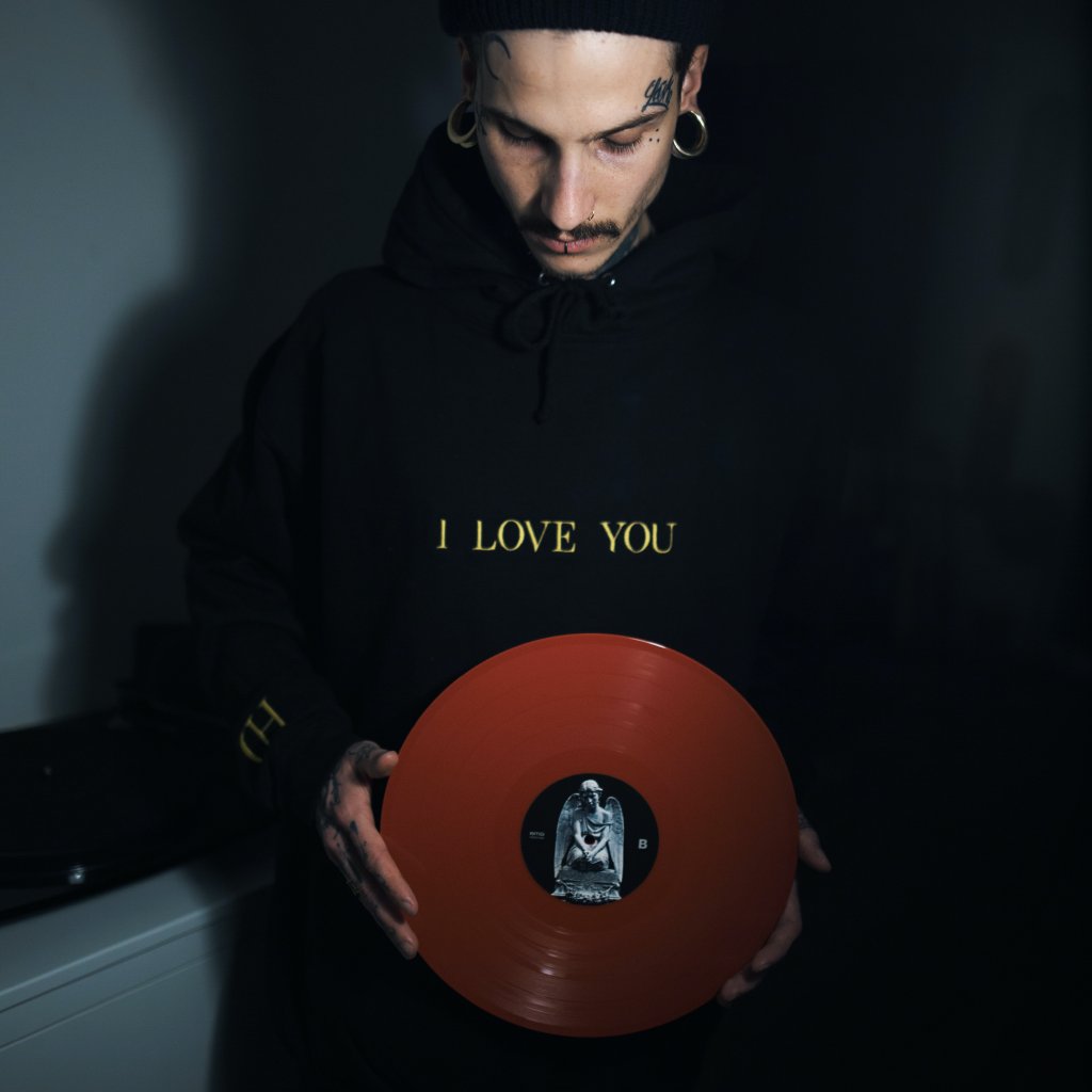 hoodie "I LOVE YOU" blk/gld