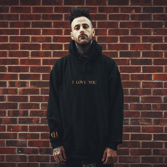 hoodie "I LOVE YOU" blk/gld