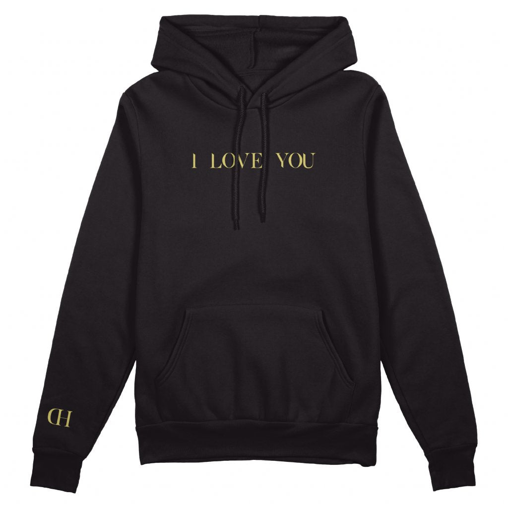 hoodie "I LOVE YOU" blk/gld