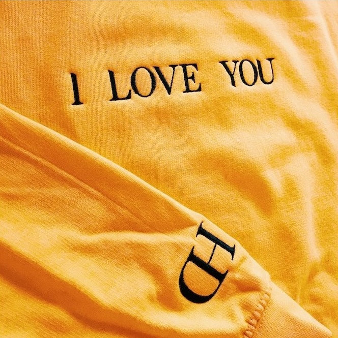 hoodie "I LOVE YOU" gld/blk