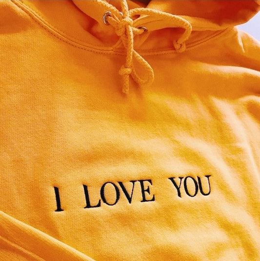 hoodie "I LOVE YOU" gld/blk