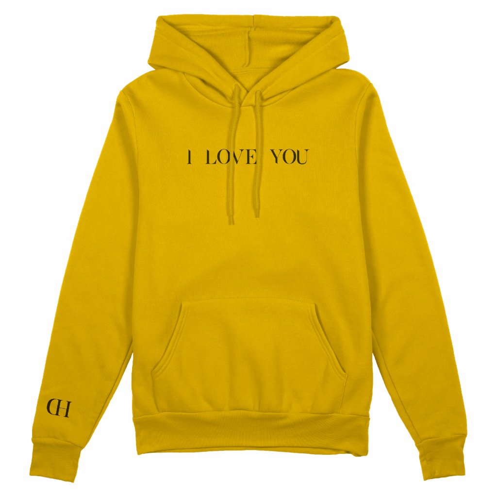 hoodie "I LOVE YOU" gld/blk