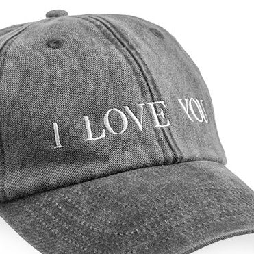 dad cap "I LOVE YOU" washed blk